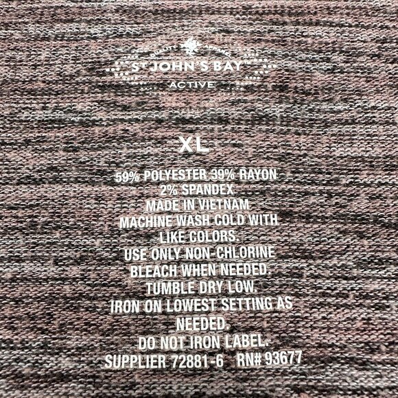 St Johns Bay Womens Active Knit Top Long Sleeves Side Cinch Hem XL Heather Brown - Picture 6 of 6